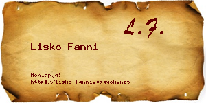 Lisko Fanni névjegykártya